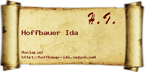 Hoffbauer Ida névjegykártya